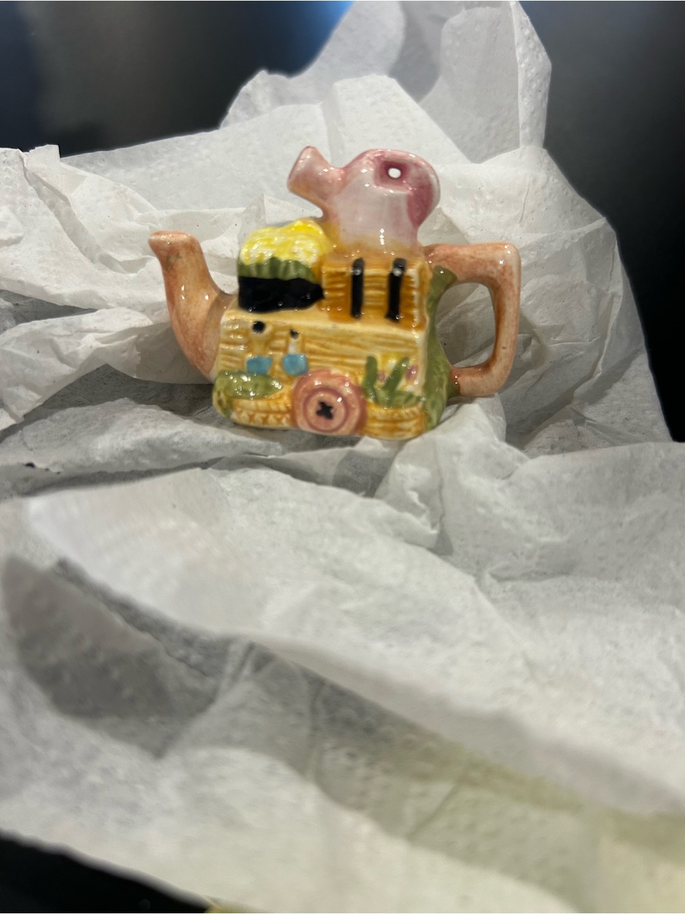 Hand-Painted Mini Ceramic Teapot